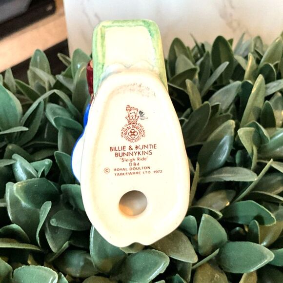 Royal Doulton Bunnykins Sleigh Ride Figurine 1972 so sweet - Picture 6 of 6